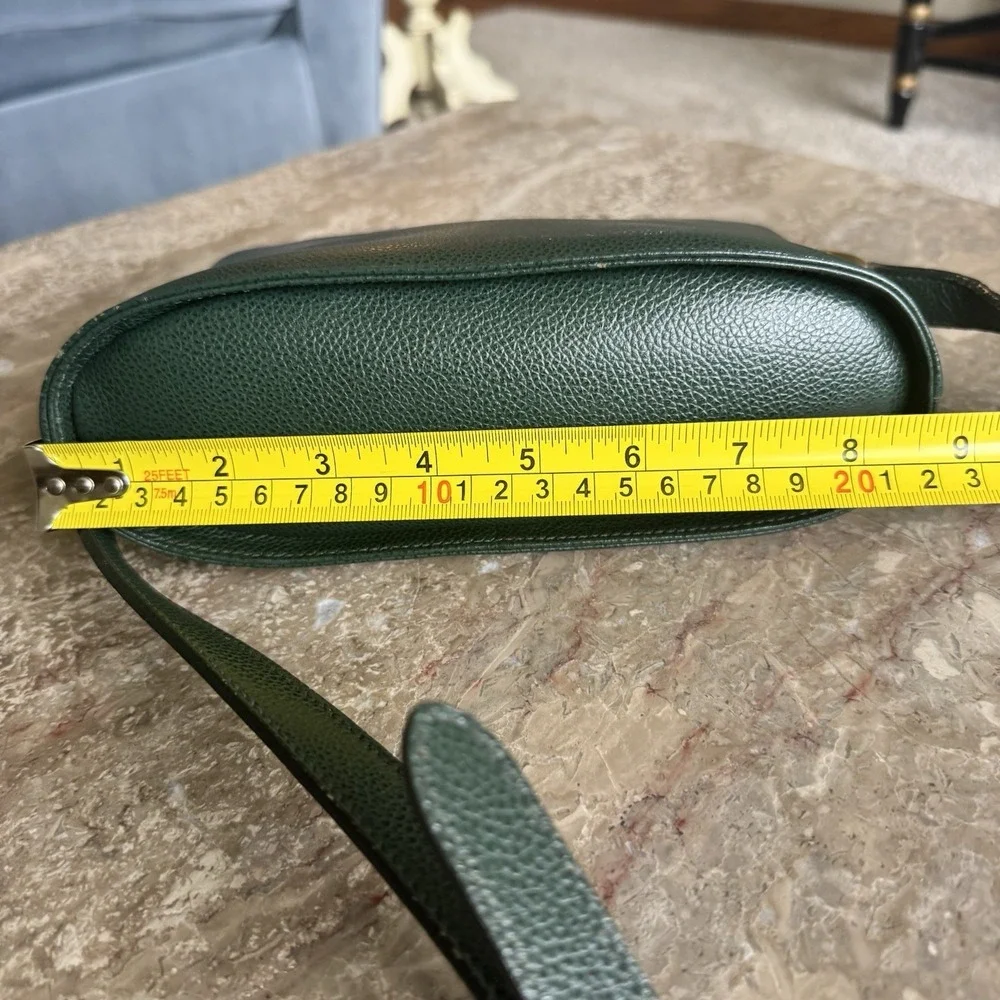 Vintage 1995 Coach Pebbled Leather Green Purse ~ Adjustable Crossbody *Read